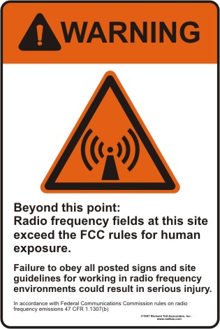 radio frequency (RF) warning